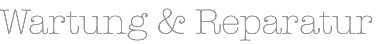 Wartung & Reparatur